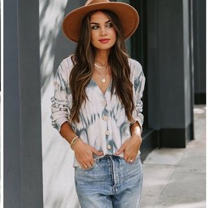 Vici Evangeline Green White Tie Dye Cardigan
